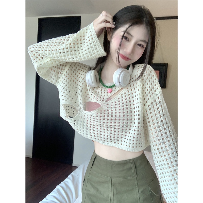 622158#Áo Kiểu Dáng Rộng Khoét Lỗ Thời Trang Mùa Hè Mới Cho Nữ