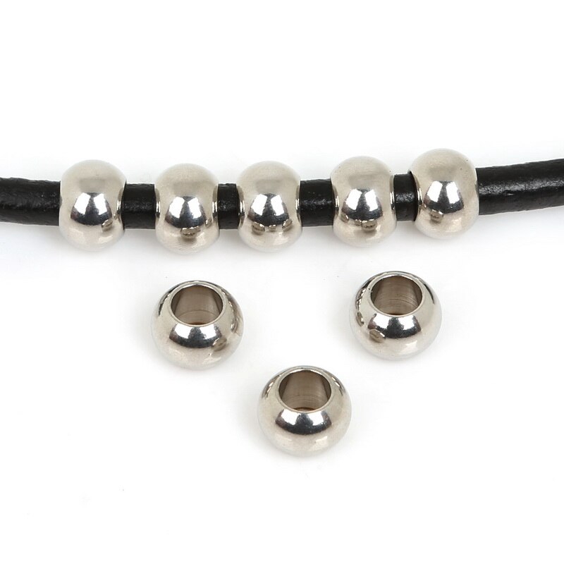 Hạt tròn bằng thép không gỉ dùng làm trang sức/ vòng tay thủ công 1/1.5/2.5/3/4.5/6.5mm