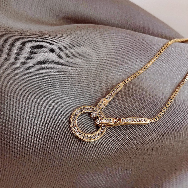 Lắc tay nữ mặt vòng tròn đính đá zircon LEMI thời trang vintage Vòng tay có dây rút chỉnh kích thước thông minh Lémi