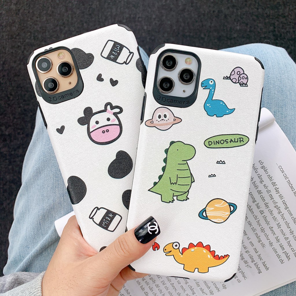 [ IPHONE ] Ốp Lưng Da IMD Dinosaur And Milk - R037 | BigBuy360 - bigbuy360.vn