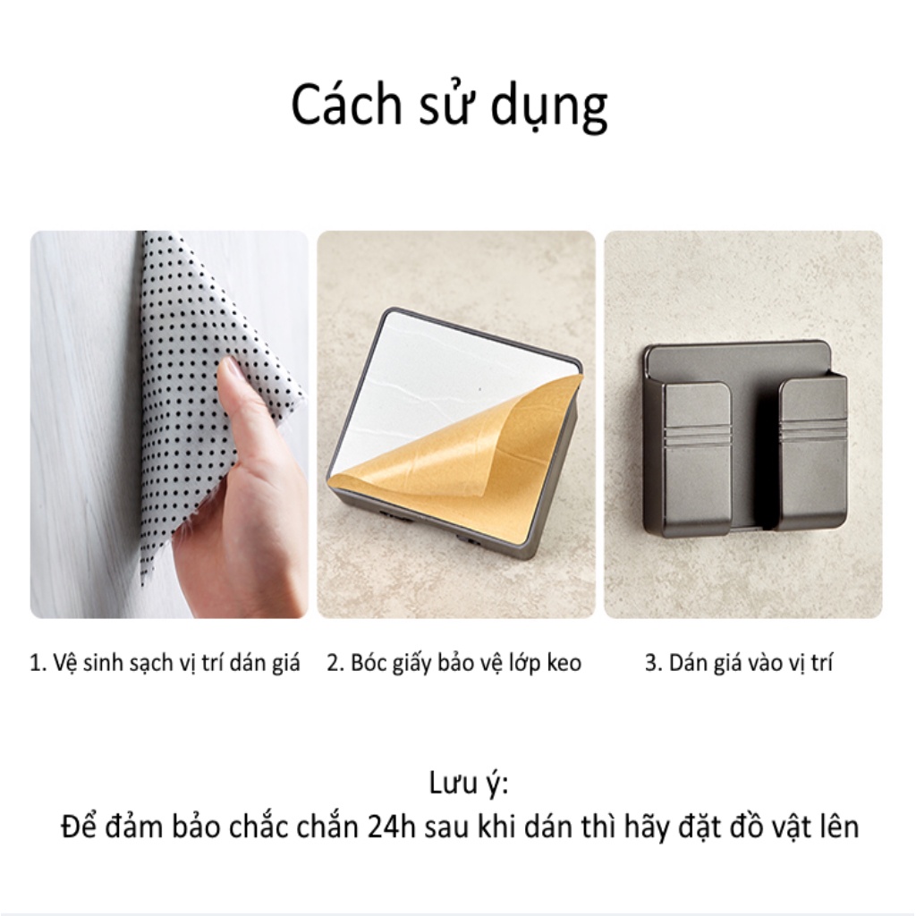 Giá đỡ điện thoại dán tường, kệ để remote, dây sạc, đồ dùng - KYWI SHOP