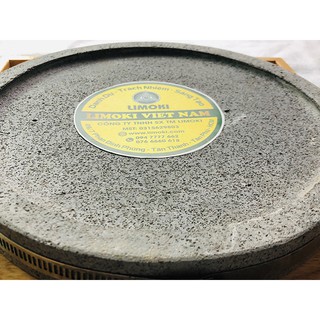 Đá Nướng Thịt Núi Lửa Hình Tròn Kèm Khay Gỗ