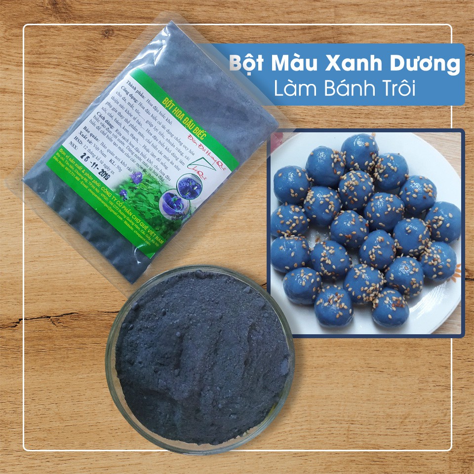 Bột Hoa Đậu Biếc 100gr nguyên chất 100% từ hoa đậu biếc tươi dùng tạo màu thực phẩm nấu xôi,bánh trôi bánh chay, thạch