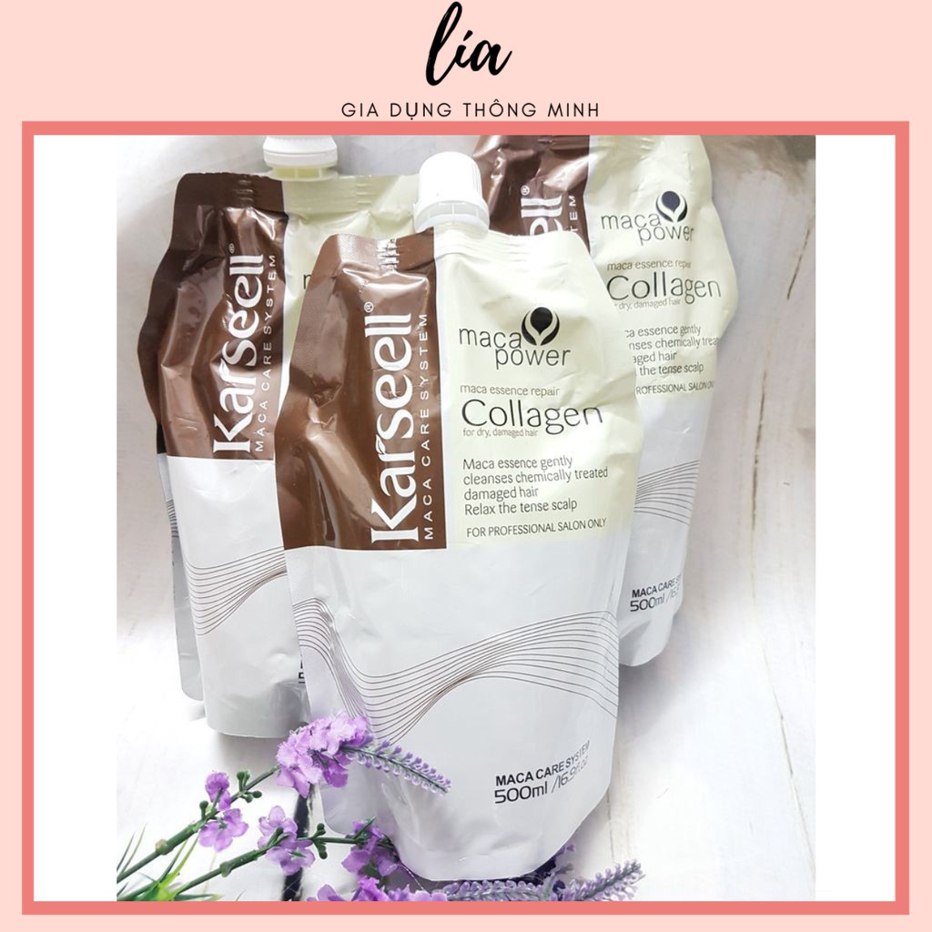 KEM Ủ TÓC - DƯỠNG TÓC PHỤC HỒI HƯ TỔN Karseell Maca Power Collagen 500ml GIÚP Ủ HẤP BỔ XUNG collagen LOẠI 1