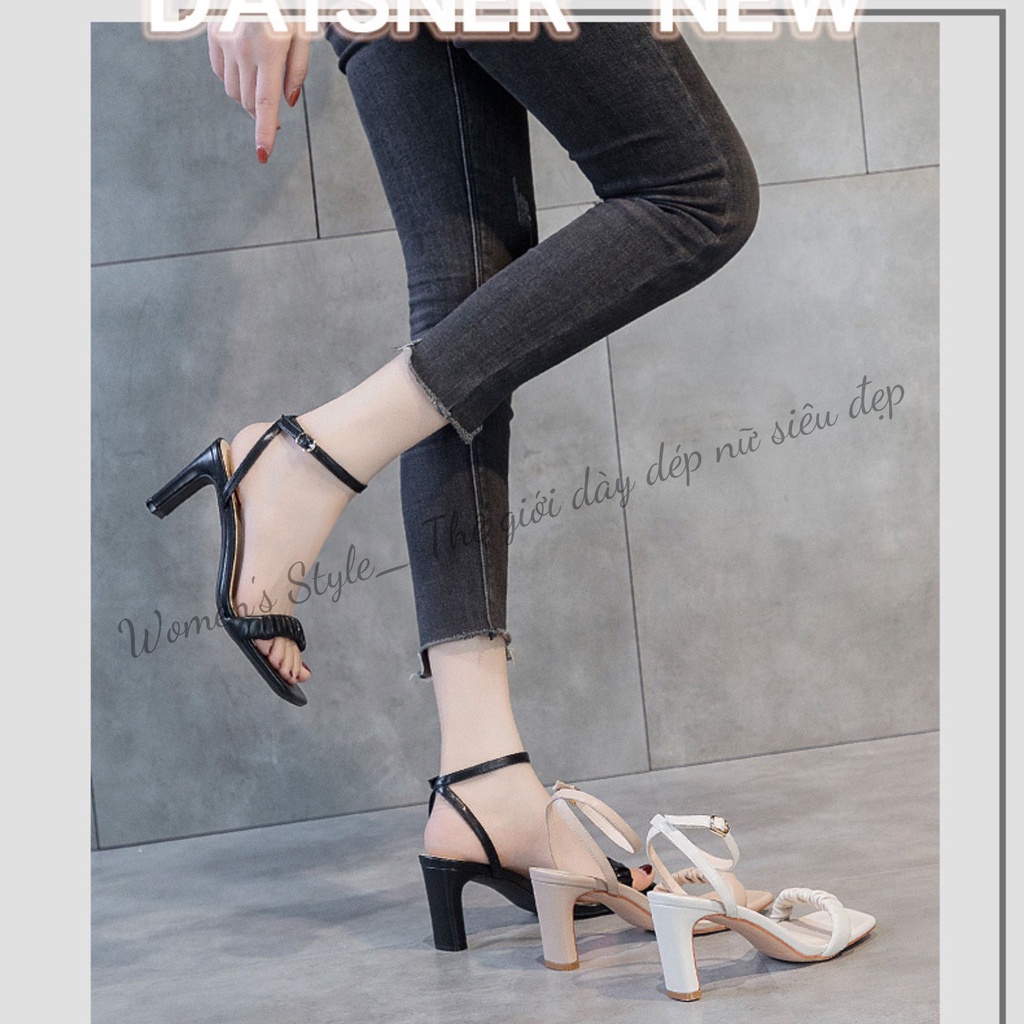 Giày cao gót hở mũi 8 phân MIDUKA, Sandal nữ mùa hè gió tiên basic 3 màu trắng, kem, đen đủ size 35-39 TD23