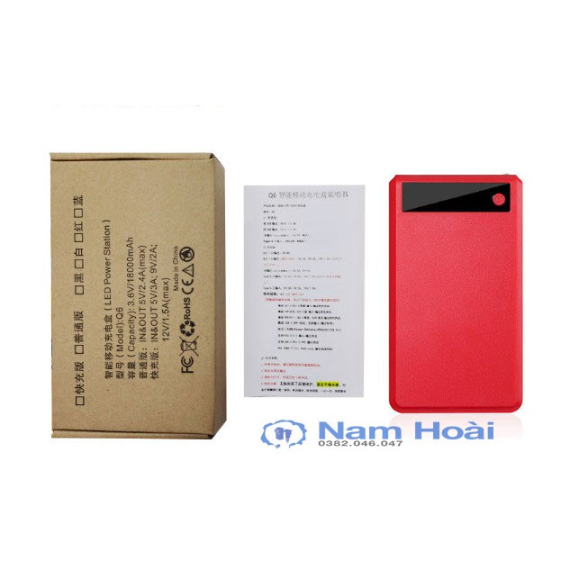 Sạc dự phòng 15000mAh kiêm đèn led đọc sách Model Q6