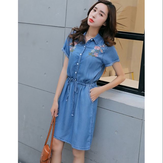 Đầm Jean Cổ Sơ Mi 4678