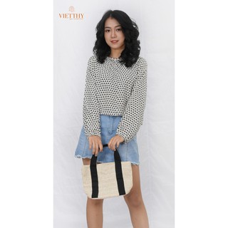 ÁO CỔ TRÒN NHÚNG CỔ