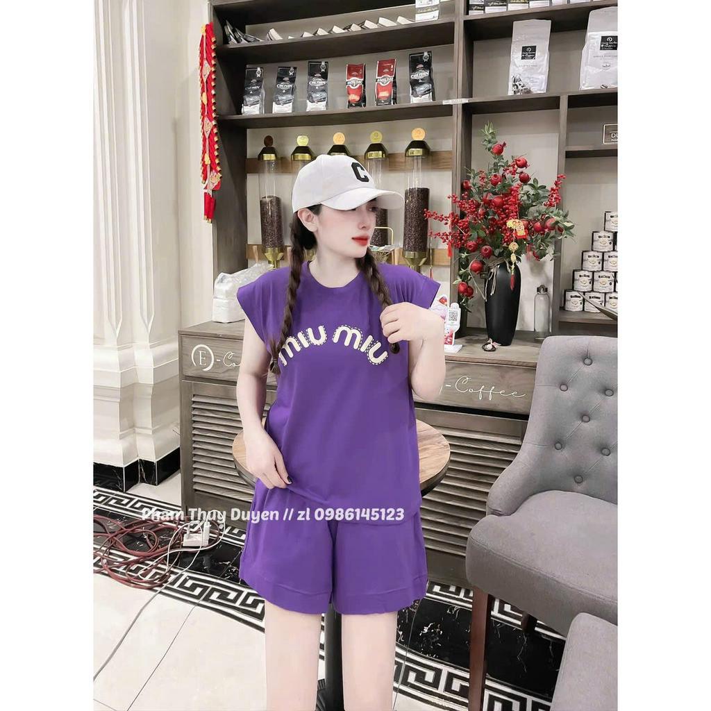 Bộ đồ nữ set quần đùi áo cộc nữ cổ tròn tay hến dáng suông form vừa chất cotton đẹp mầu sắc sặc sỡ nổi bật hot trend