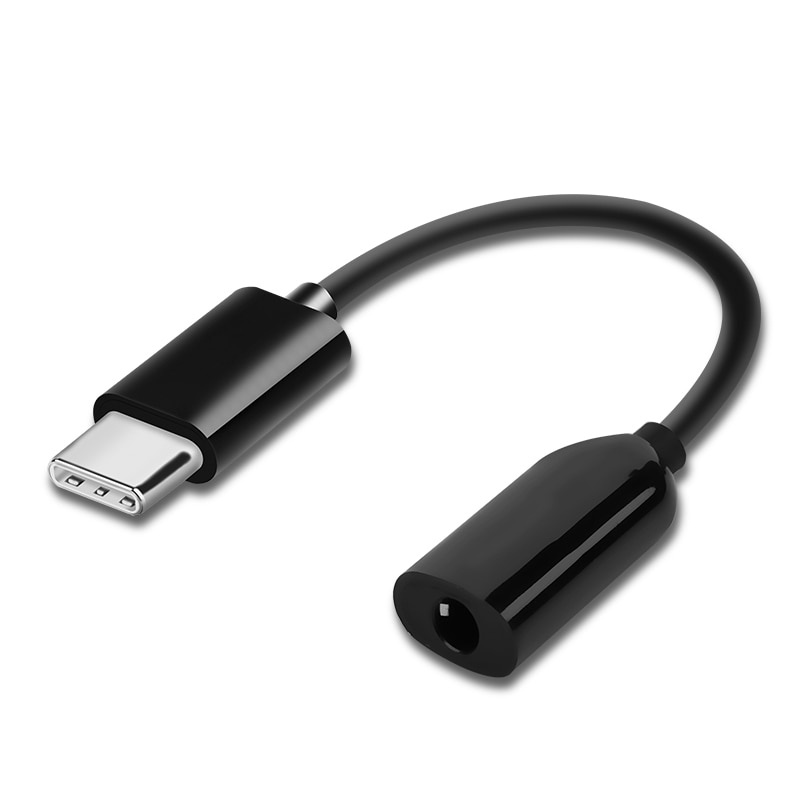 Xiaomi Type-C to 3.5mm Earphone cable Adapter Black shark MI 8 6 SE A2 MIX 2 2S USB-C male to 3.5 AUX audio female Jack