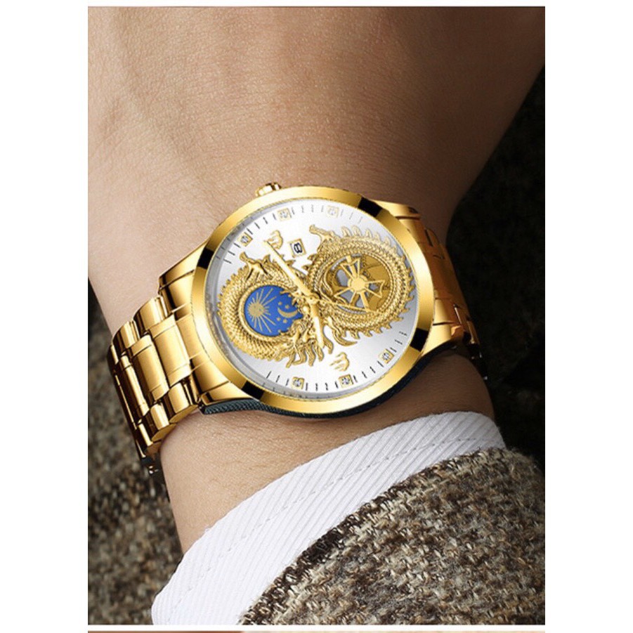 Đồng hồ nam fngeen chính hãng dây thép cao cấp mặt rồng đẹp