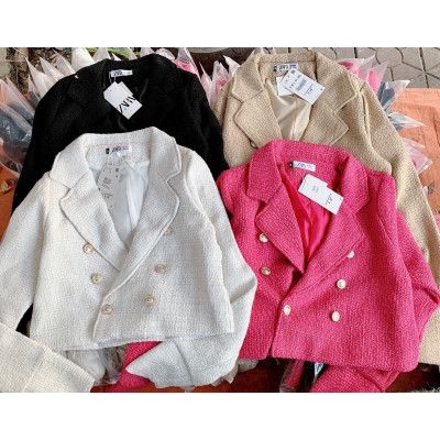 Áo khoác dạ vest dáng croptop dài tay xinh