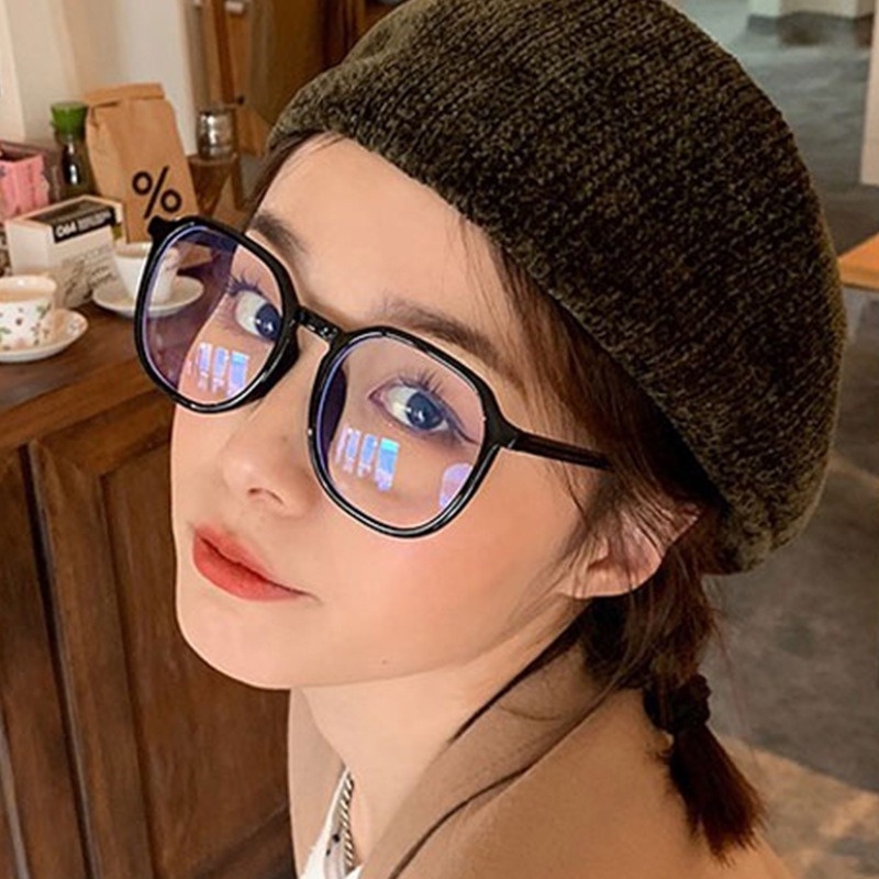 【Bán Sỉ】COD (KIQI-FASHION) Mắt Kính Gọng Tròn Chống Tia Sáng Xanh Thời Trang Hàn Quốc Cho Nữ