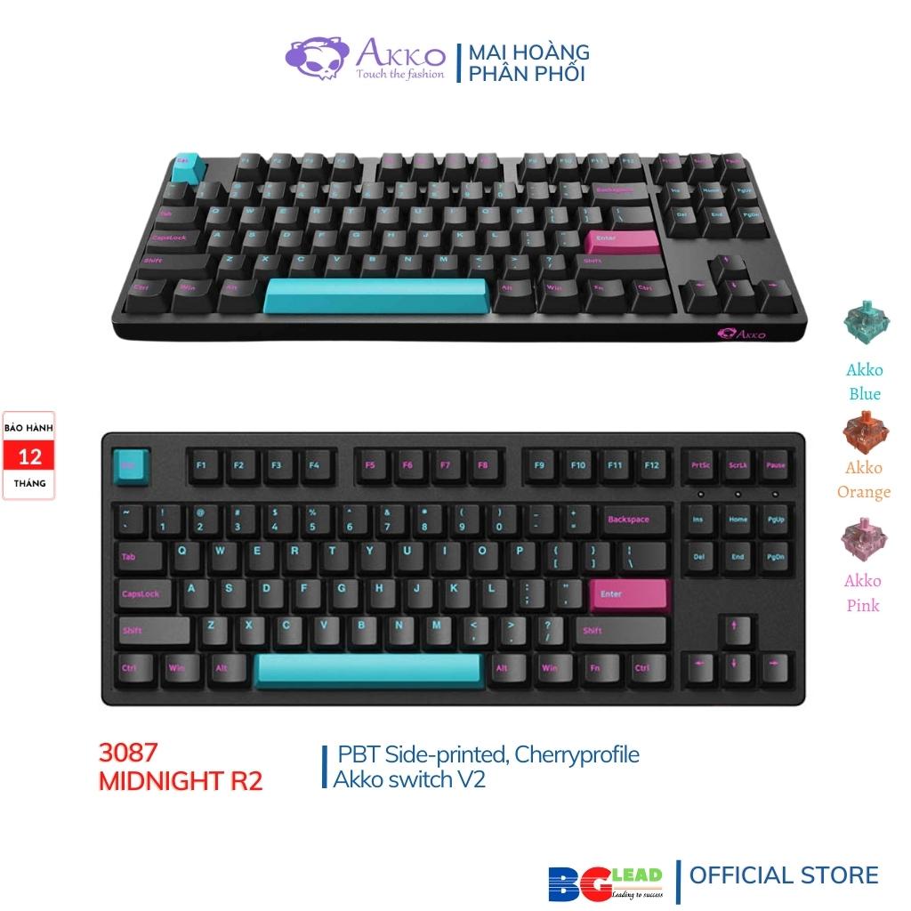 Bàn phím cơ AKKO 3087 Midnight R2 Akko switch V2 (Blue/Orange/Pink) - Mai Hoàng phân phối và NH chính hãng