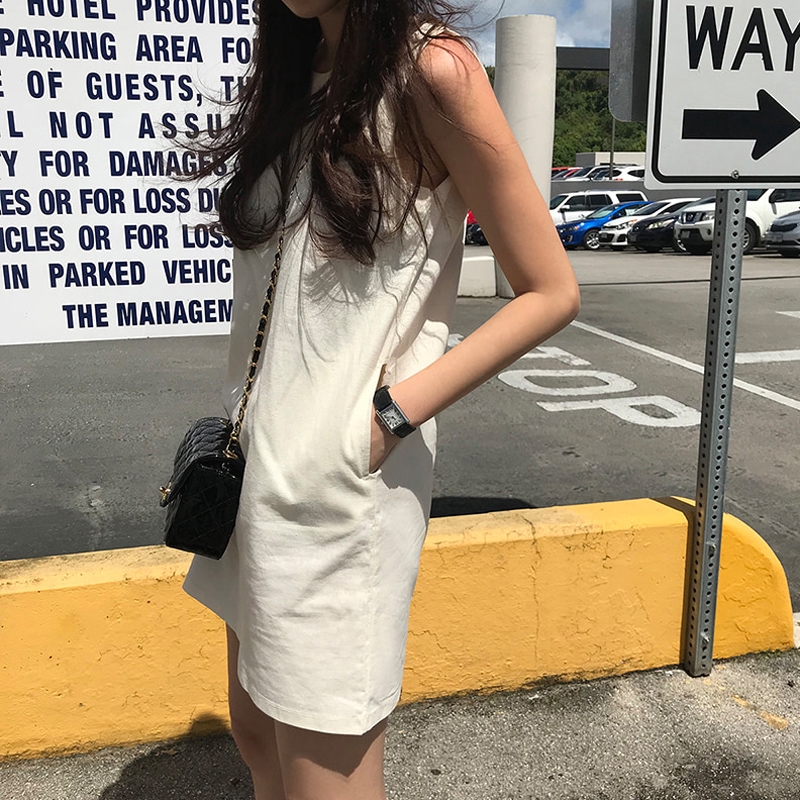 Đầm Không Tay Màu Trơn Mẫu 23678 Hợp Thời Trang Cho Nữ