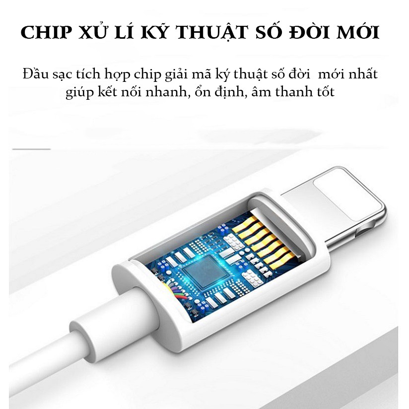 Tai nghe Bluetooth blutooth cổng Lightning có dây cho Iphone 6/7/7Plus/8/8 Plus/ X/Xs Max/11/11 Pro Max nghe hay bass ấm