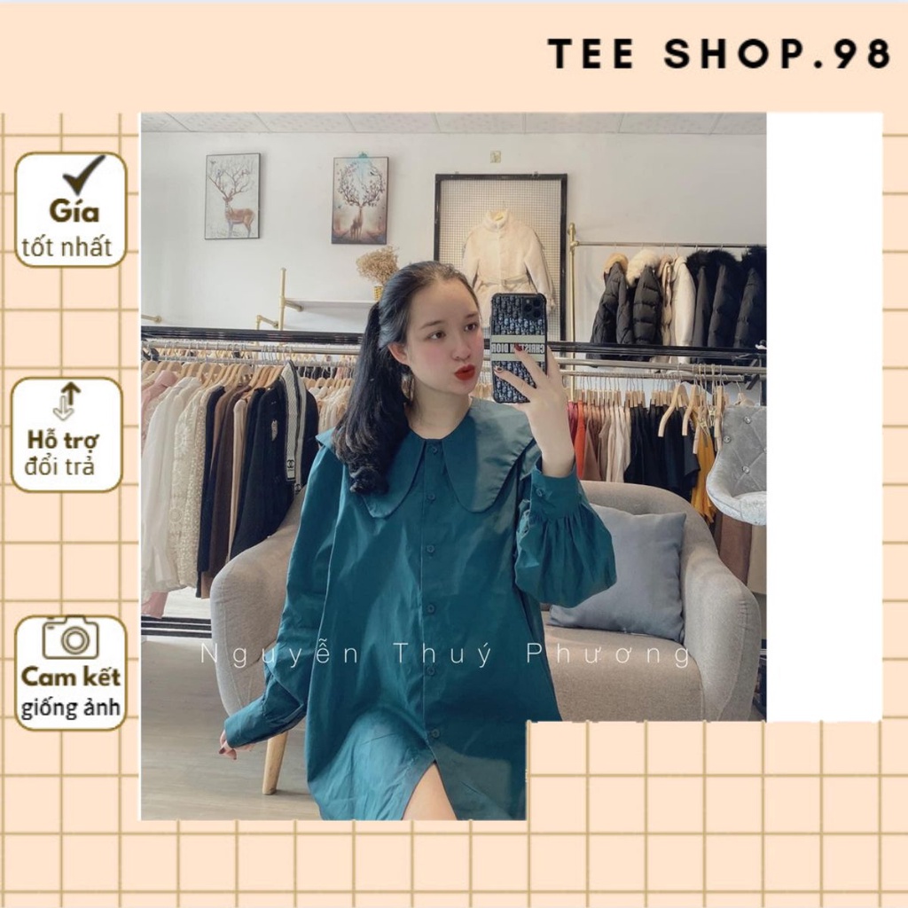 [ẢNH THẬT]SƠ MI XANH CỔ BÈO