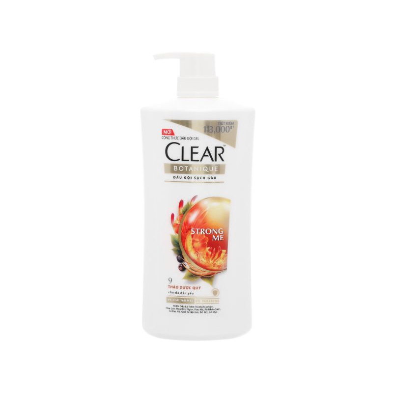 Dầu Gội Sạch Gàu 9 Thảo Dược Clear Botanique STRONG ME 900g