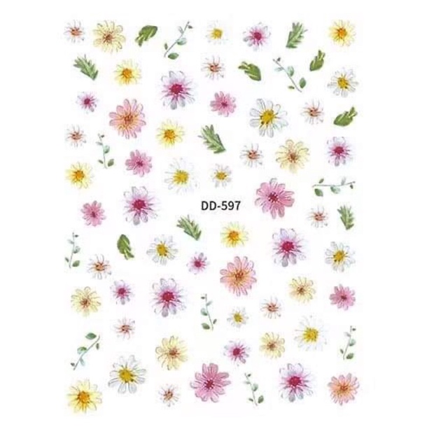 Hình dán móng,sticker hoa bướm trang trí móng