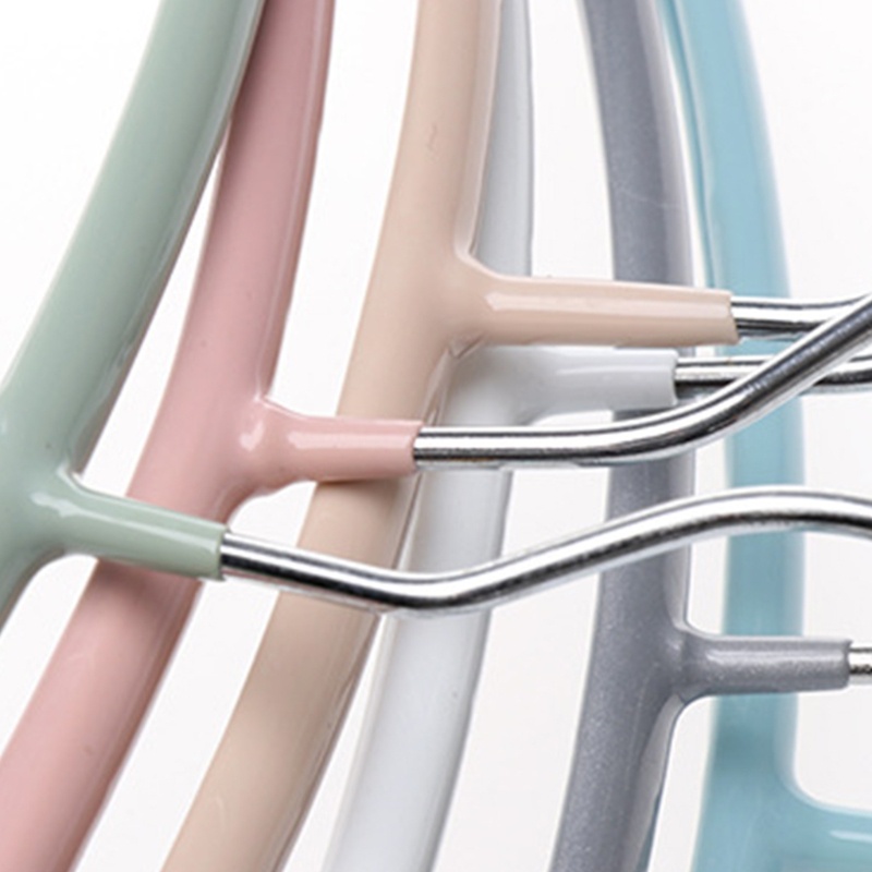 Bộ 10 Móc Treo Quần Áo Bằng Kim Loại Hình Bán Nguyệt Chống Trượt Tiện Dụng