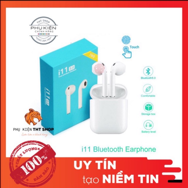 [Mã ELFLASH5 giảm 20K đơn 50K] Tai nghe bluetooth không dây I11 5.0 Tws cảm ứng tay bảo hành 3 tháng.