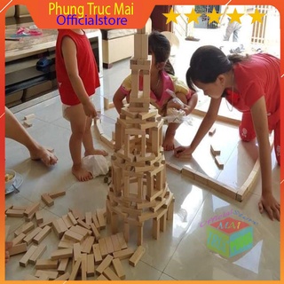 Bộ rút gỗ loại to(50 thanh)xếp hình sáng tạo, mịn đẹp