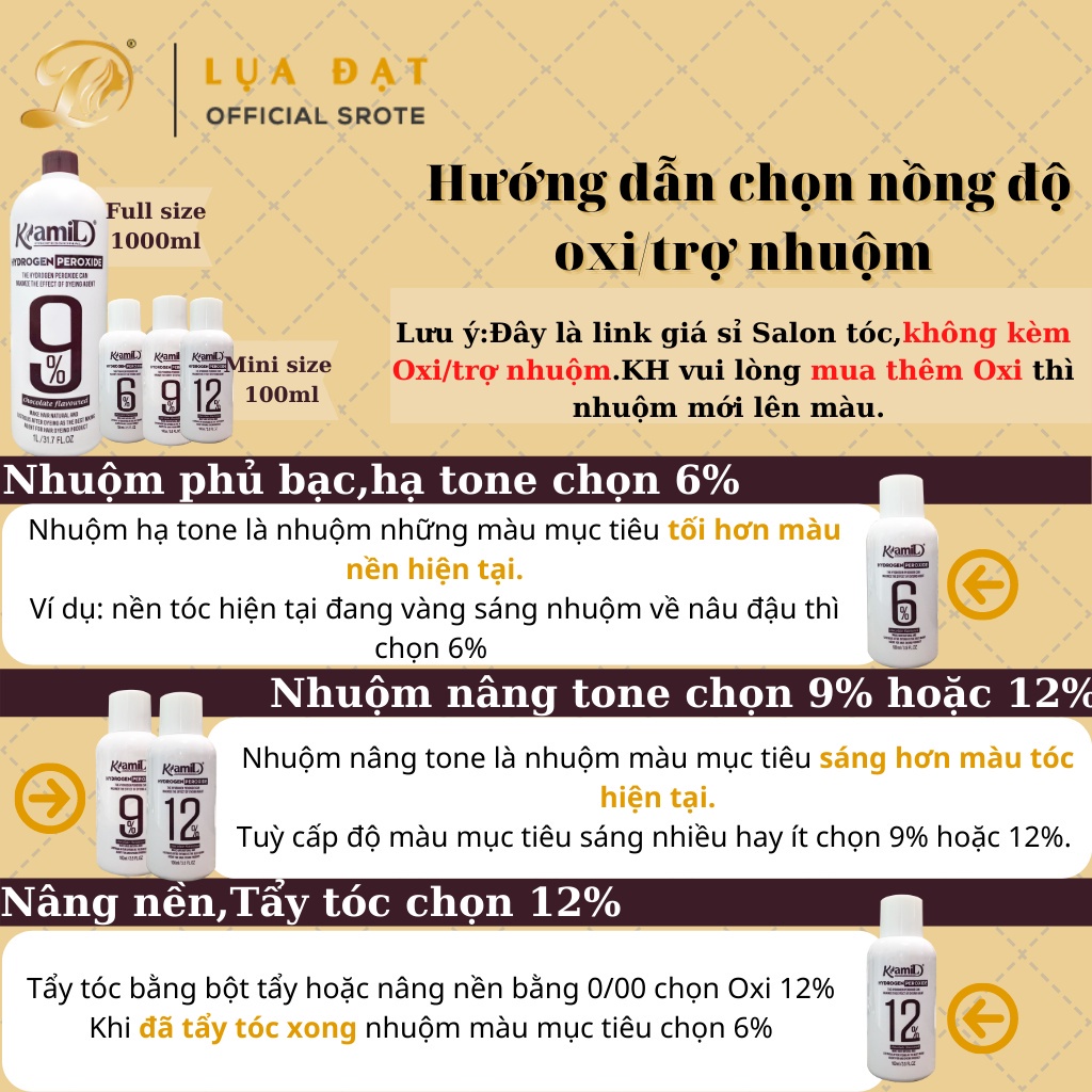 Thuốc nhuộm tóc Kami tự động cân bằng màu nhuộm tóc bạc hương thơm socola