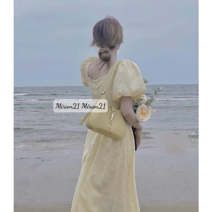 Váy Maxi Đi Biển Tay Bồng Hai Lớp