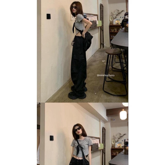 Quần Yếm Dài Lưng Cao Ống Rộng Phong Cách Retro Cho Nam Nữ