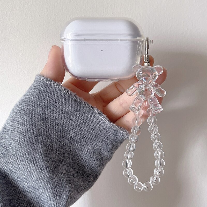 Dành Cho Lenovo LP40 Ốp Lưng Gấu Dễ Thương Hoạt Hình Dây Đeo Tay Mặt Dây Chuyền Tai Nghe Mềm Trong S