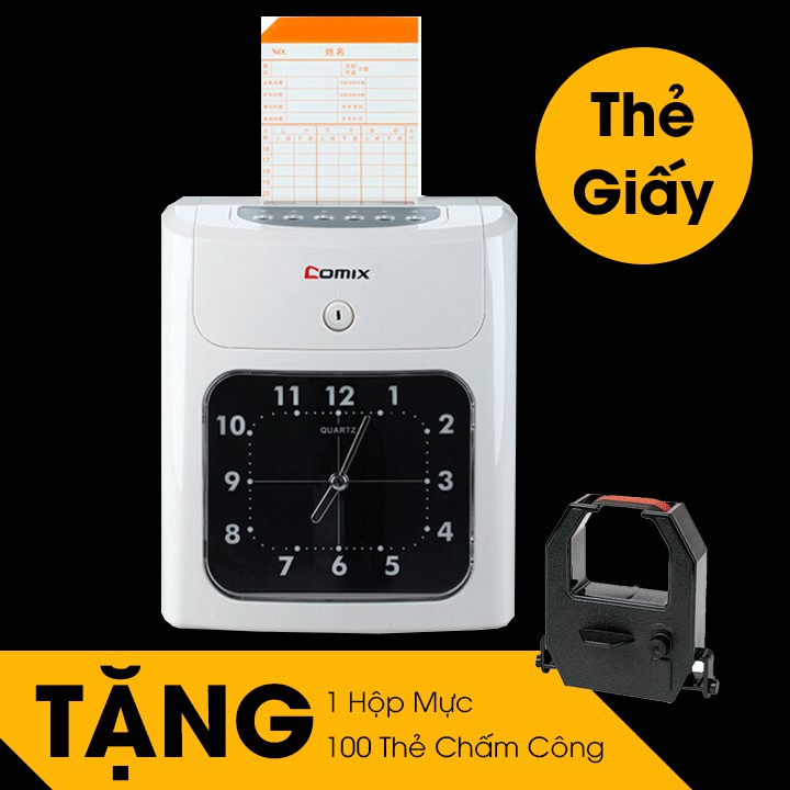 [KABY10 giảm 10%] Máy Chấm Công Thẻ Giấy COMIX (Tặng Mực 220K + Giấy 70K) | BigBuy360 - bigbuy360.vn