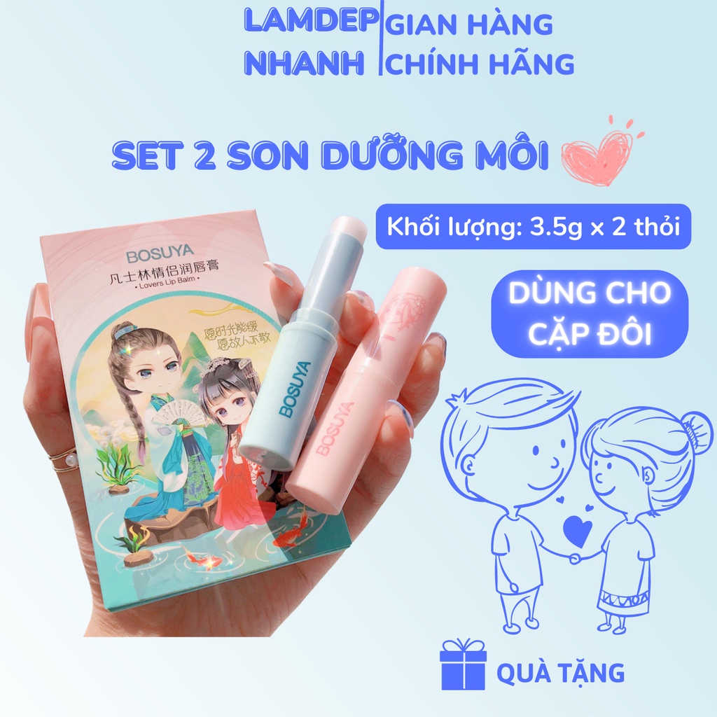 Set 2 Son Dưỡng Ẩm, Làm Mềm và Nuôi Dưỡng Tế Bào Môi - Dành Cho Cặp Đôi - Son dưỡng môi tình yêu