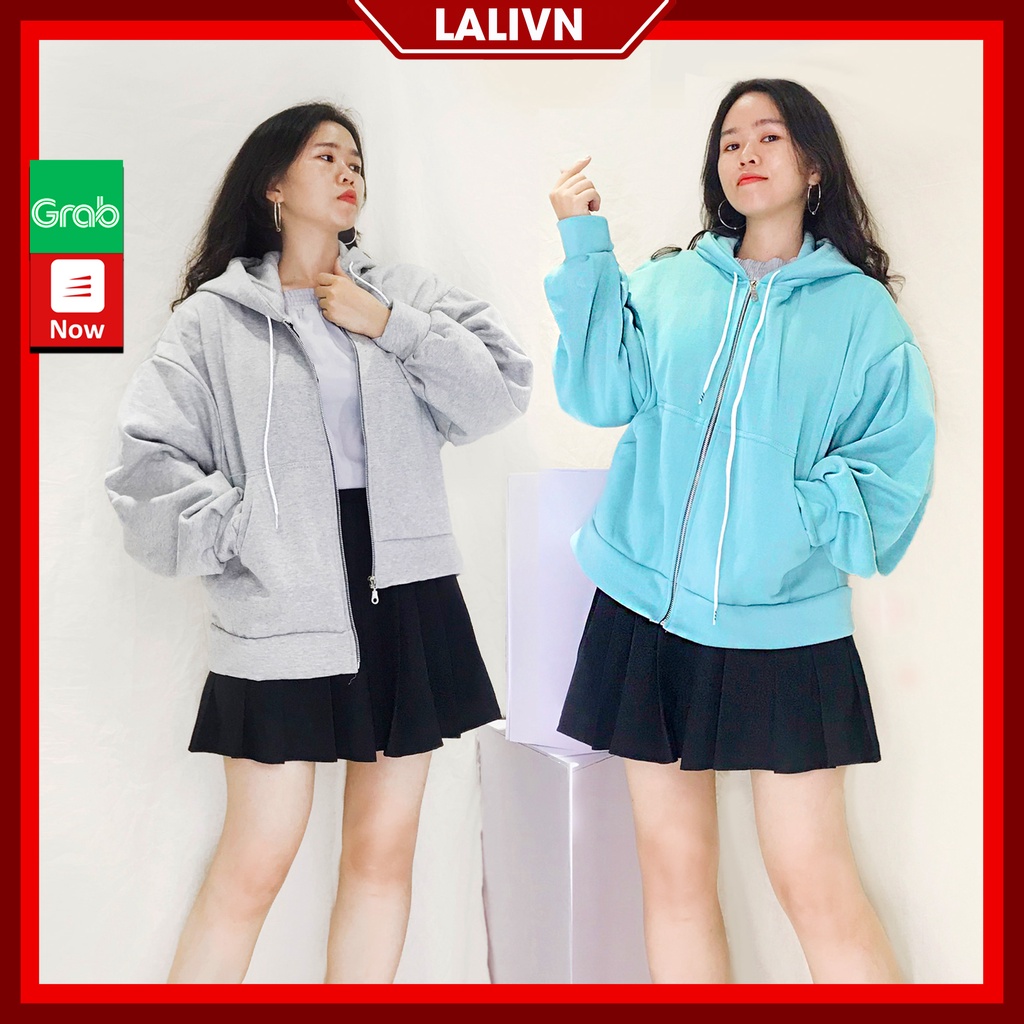 Áo khoác Hoodie phom rộng, áo khoác nữ bigsize tay phồng LALI