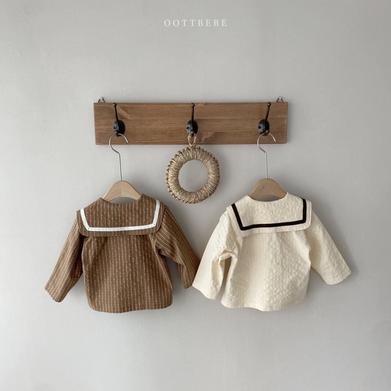 Set áo nâu kẻ Oottbebe