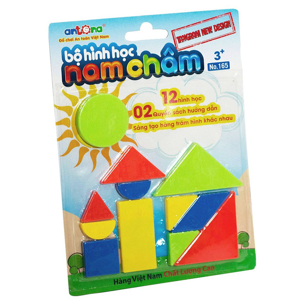 Bộ Chữ Cái, Chữ Số, Hình Học Bằng Nhựa Có Nam Châm Chính Hãng ANTONA Cho Bé Mới Bắt Đầu Học
