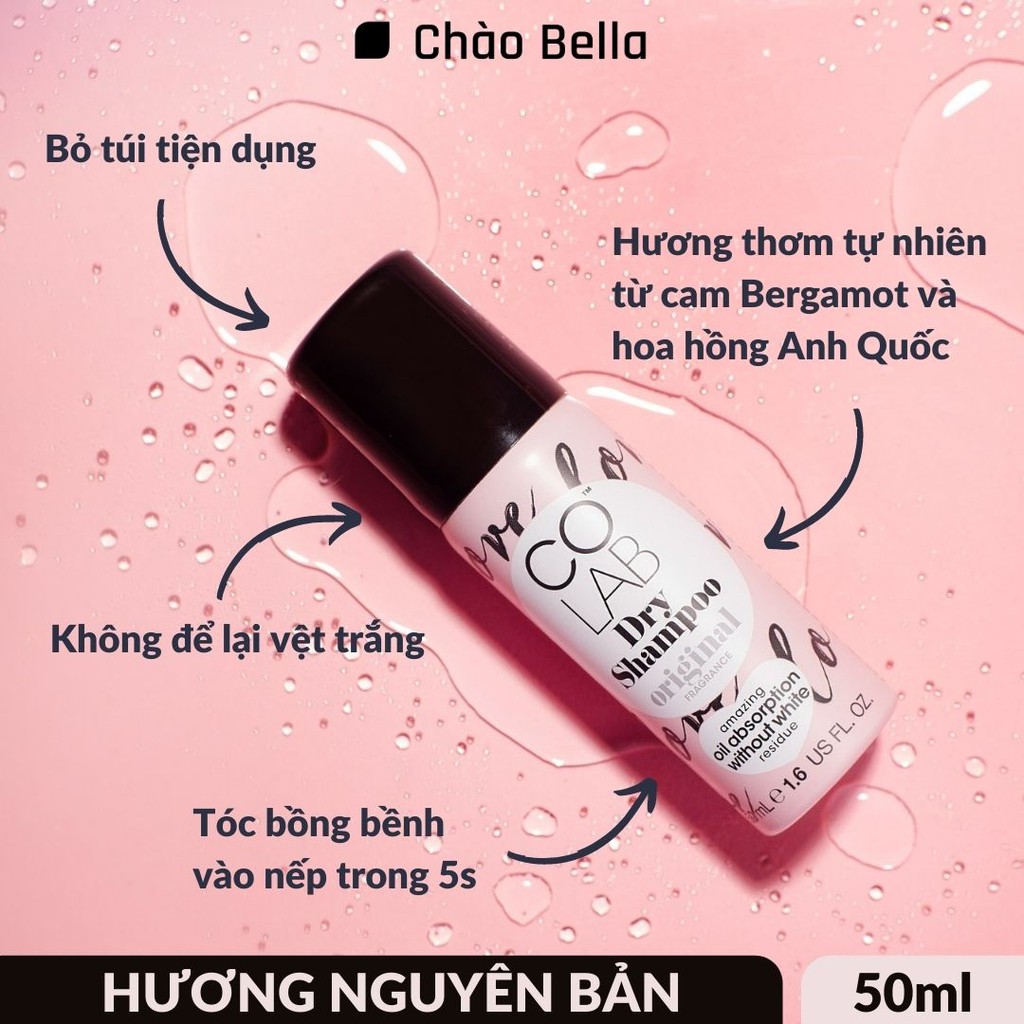 Dầu Gội Khô Colab 50ml Hương Tự Nhiên Lành Tính - Tóc Sạch Bồng Bềnh Và Vào Nếp Trong 5 Giây