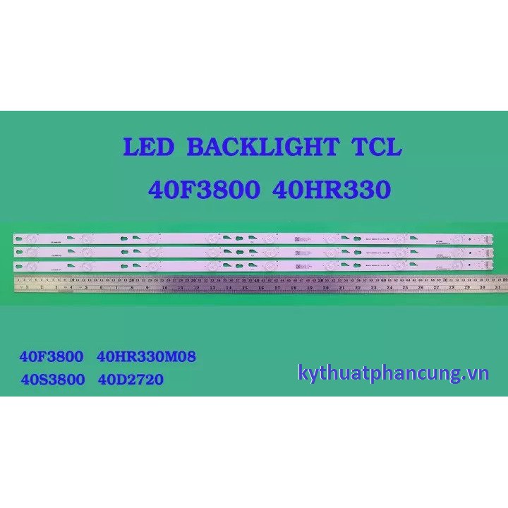 TCL 40F3800 - Bộ 3 thanh 8 led cho tivi TCL L40D2720 L40D2700 L40Z1 và các dòng tương tự