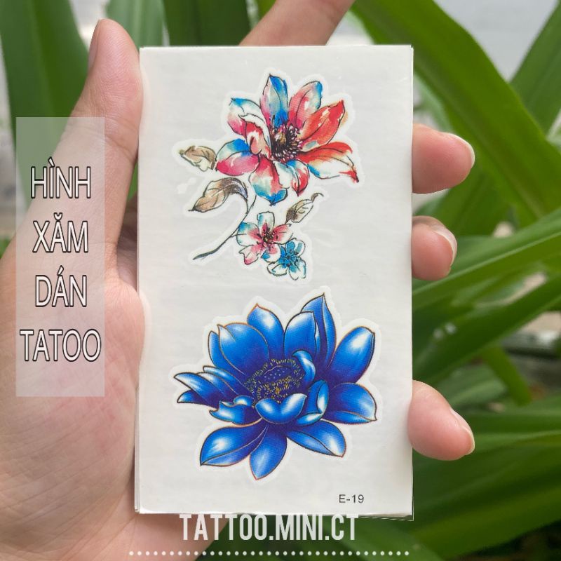 Hình xăm dán tatoo hoa e19 e24.Xăm dán tatoo mini tạm thời, size &lt;10x6cm