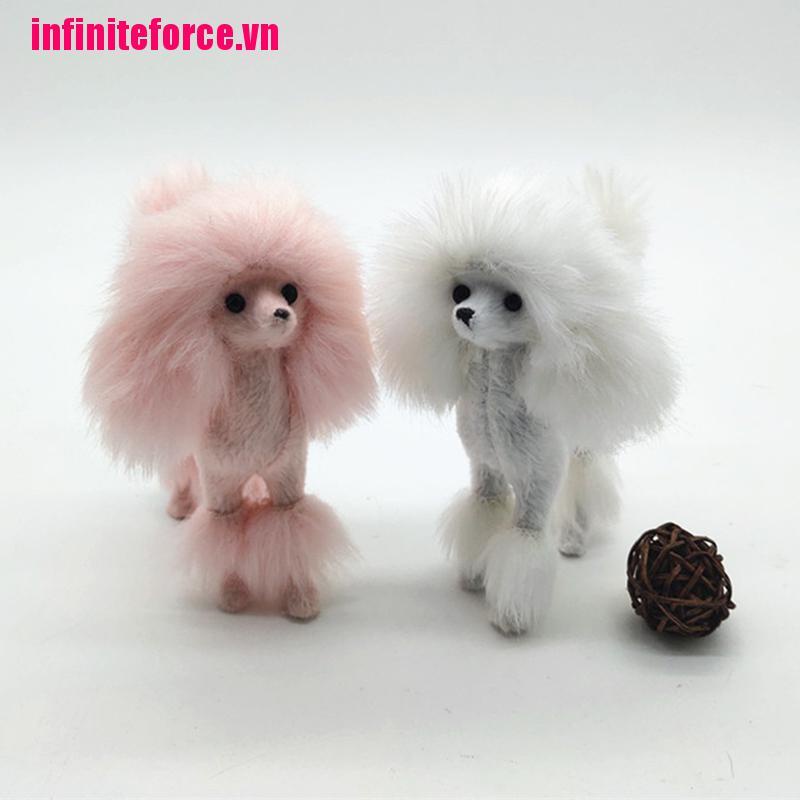 Thú Nhồi Bông Hình Cún Poodle 4 inch Màu Hồng Dễ Thương