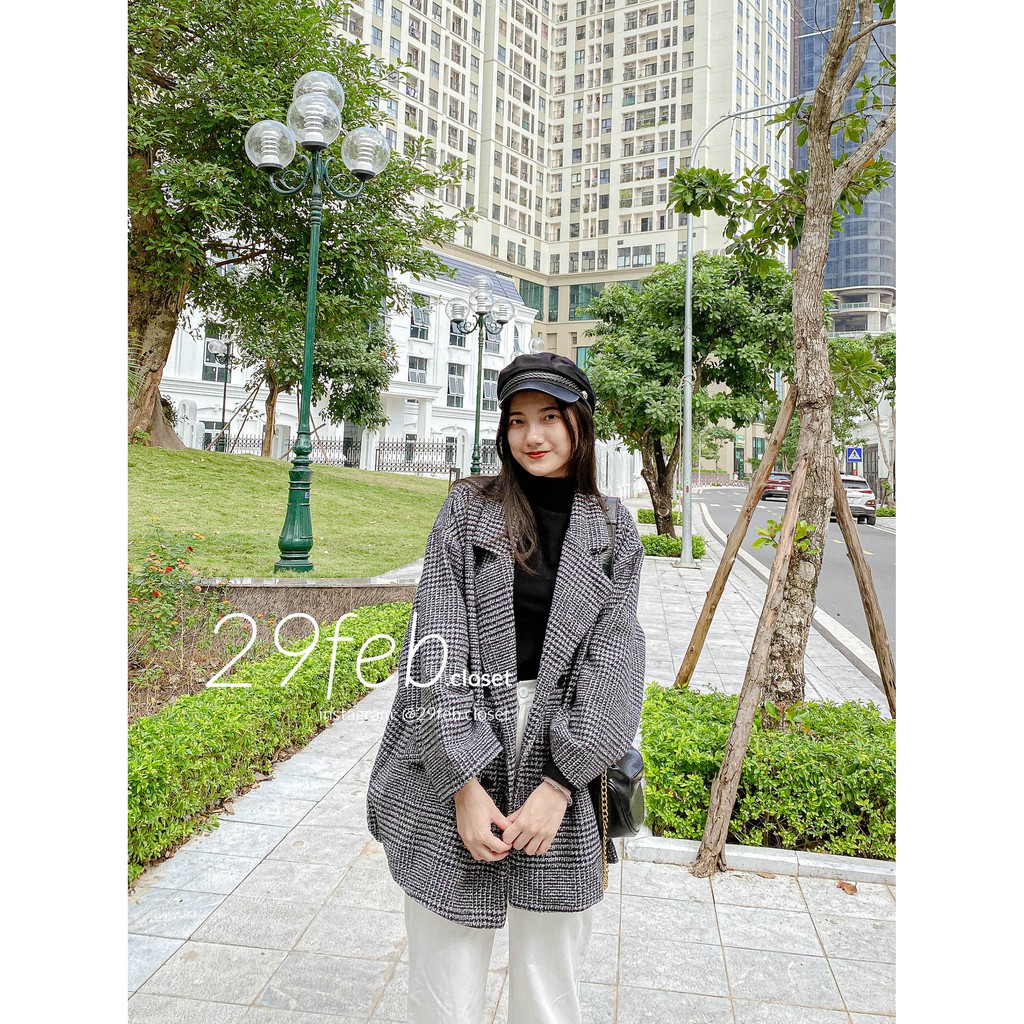 Áo khoác dạ kẻ Hàn Quốc (Ảnh thật) | BigBuy360 - bigbuy360.vn