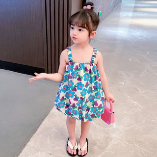 Đầm Hoa Cổ Yếm Cho Bé Gái