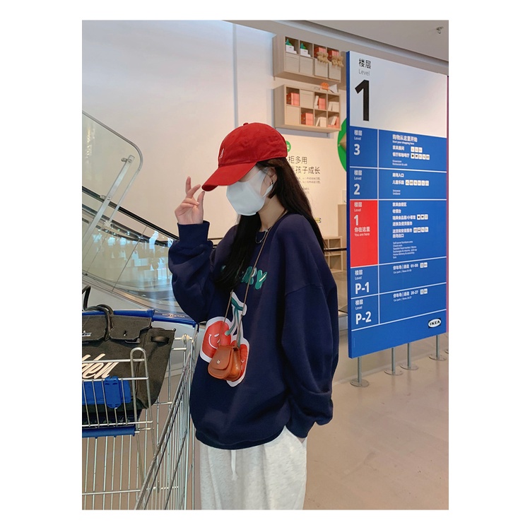 Áo Sweater Cổ Tròn Dáng Rộng In Họa Tiết Phong Cách Retro Thời Trang Hàn Quốc Cho Nữ | BigBuy360 - bigbuy360.vn