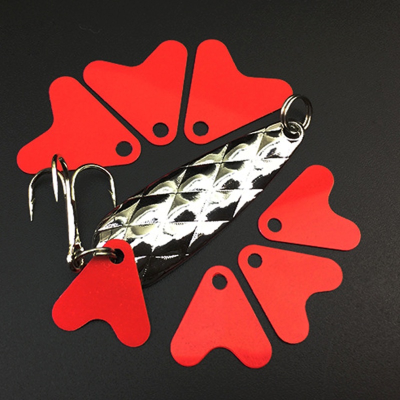 Set 100 Móc Mồi Câu Cá Bằng Nhựa Hình Trái Tim Màu Đỏ Đính Kim Sa Lấp Lánh Tiện