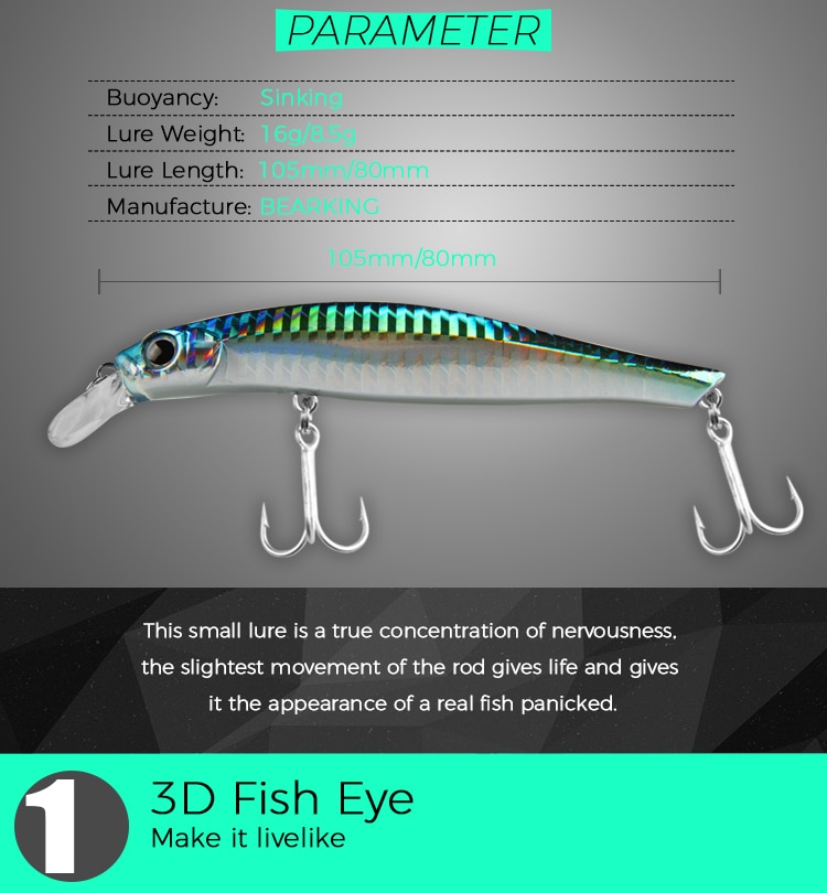 Bearking Mồi Câu Cá Giả 10.5cm 16g 8cm 8.5g Chất Lượng Cao