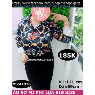 áo sơ mi phi lụa bigsize hình ngựa NGỰC 111CM