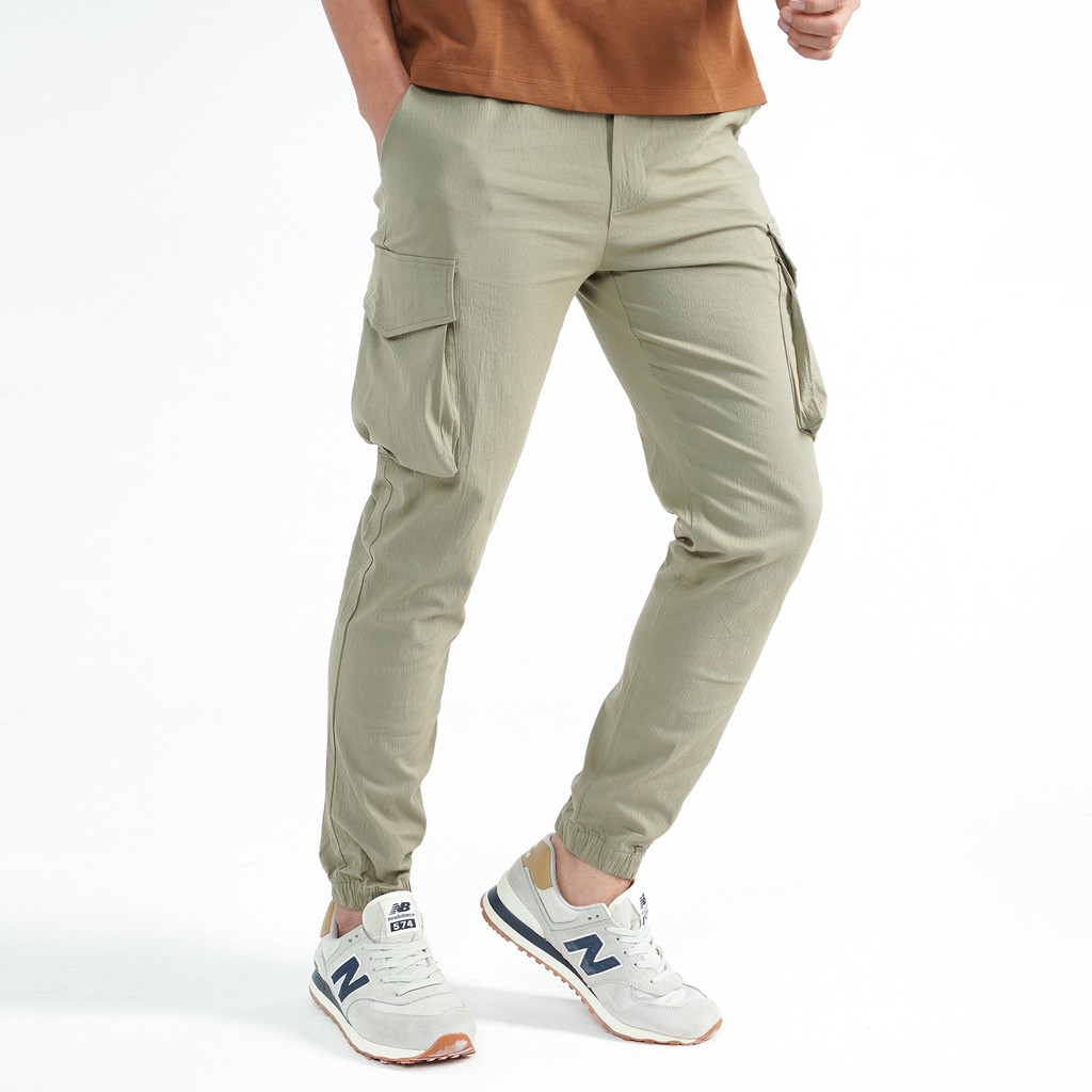 Quần Jogger Túi Hộp Nam Chất Đũi Sơ Gỗ ( Sồi ) ROUGH Outfit