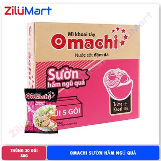 Mì khoai tây Omachi sườn hầm ngũ quả (thùng 30 gói) loại 80g