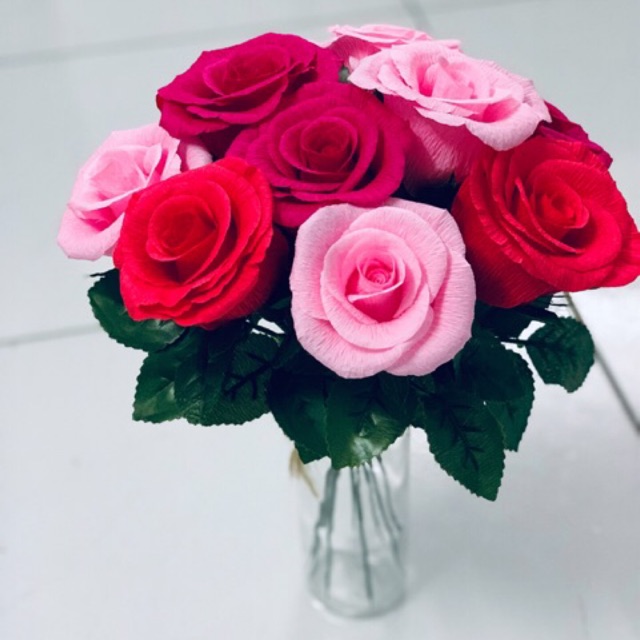 Hoa giấy handmade- Hồng (đặt >=5 bông)