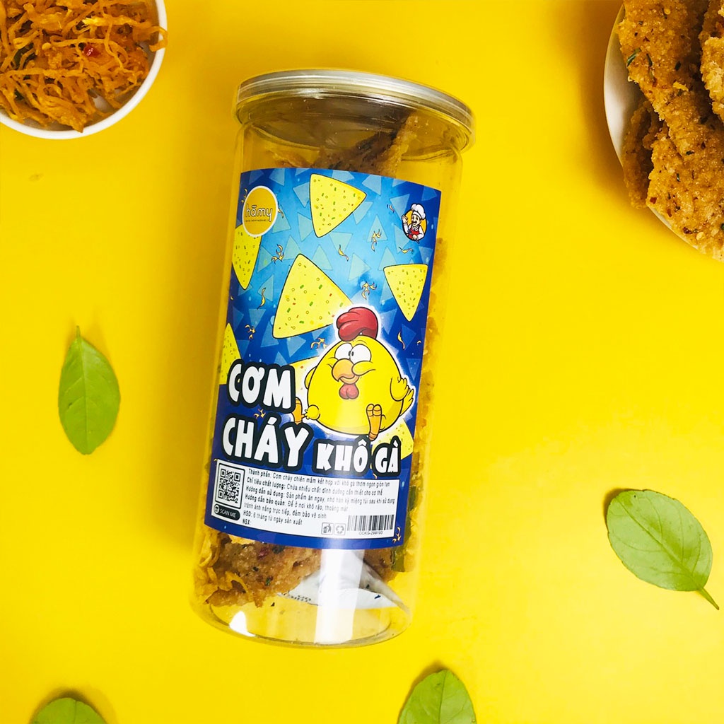 Cơm cháy chiên mắm hành lắc khô gà loại 1 hũ 300g - đồ ăn vặt Hà My