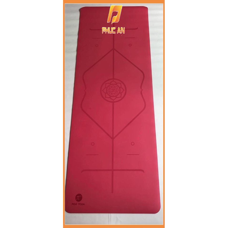Thảm tập Yoga Định tuyến PIDO Cao su tự nhiên PU cao cấp mẫu 2021- Tặng kèm túi đựng và dây buộc